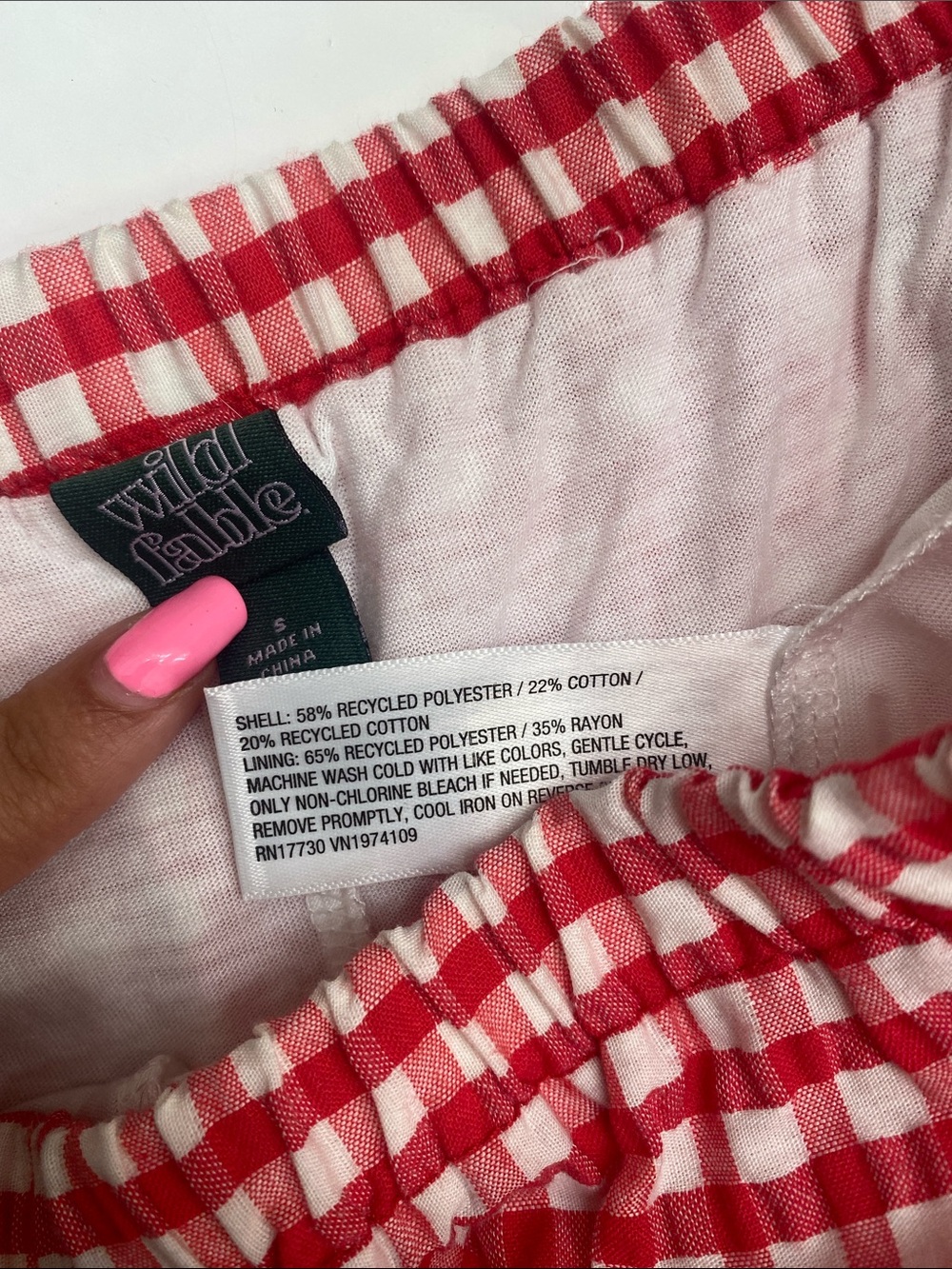 Red Gingham Print Tiered Mini Skort - Picture 5 of 5